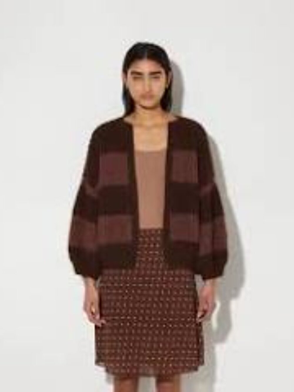 Maiami | Alpaca Brioche Big Bomber Double Stripe Cardigan Sweater